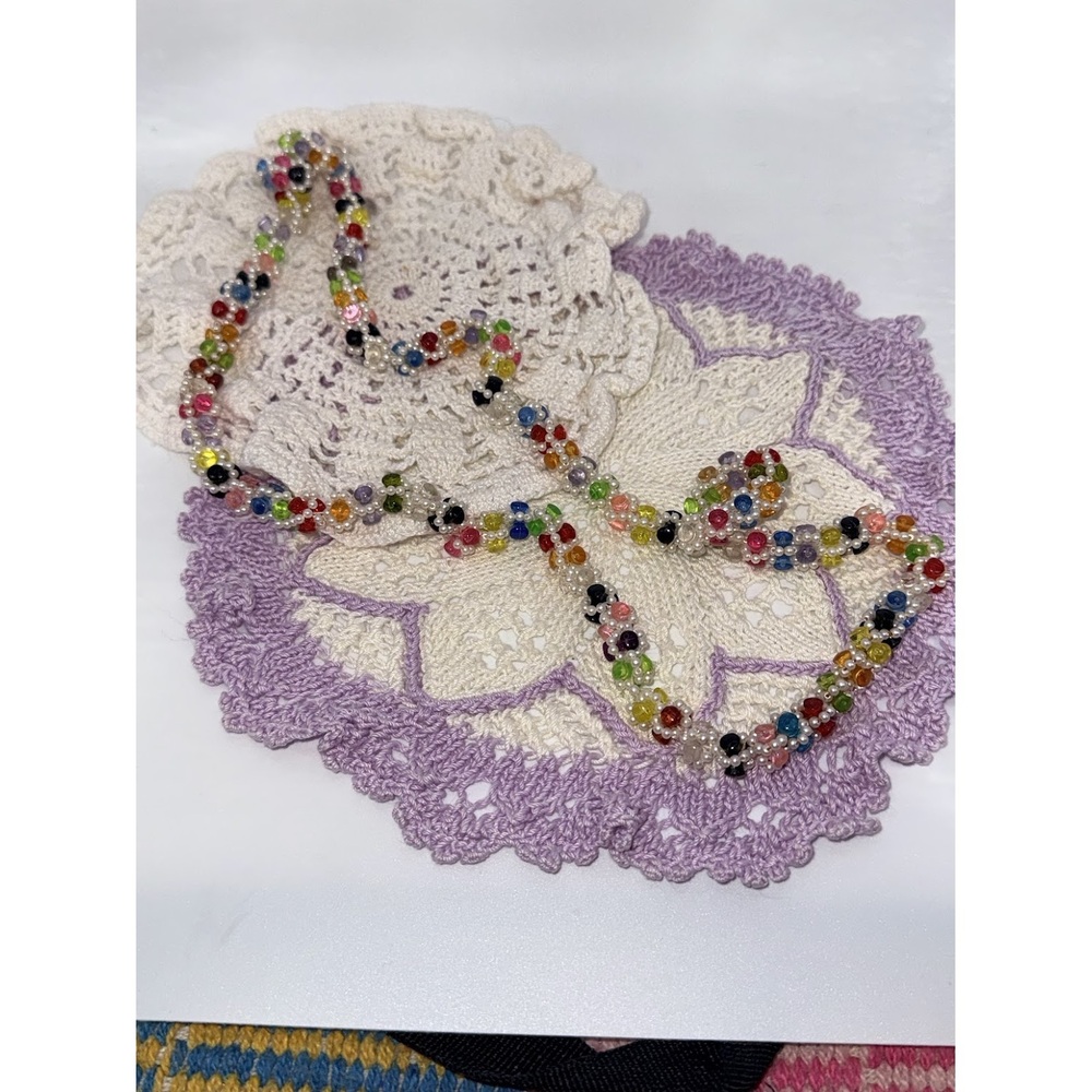 Vintage Colorful Long Beaded Necklace